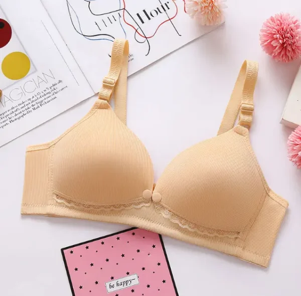 Front button feeding bra with soft hook design