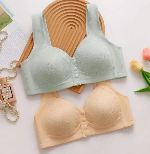 Button front padded bra with all-day comfort